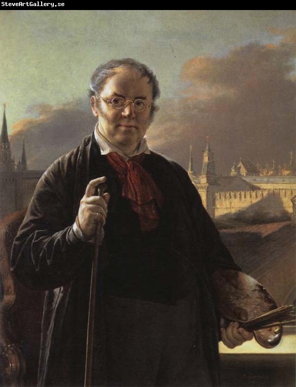 Vasily Tropinin Self-Portrait by a Window with a View on the Kremlin